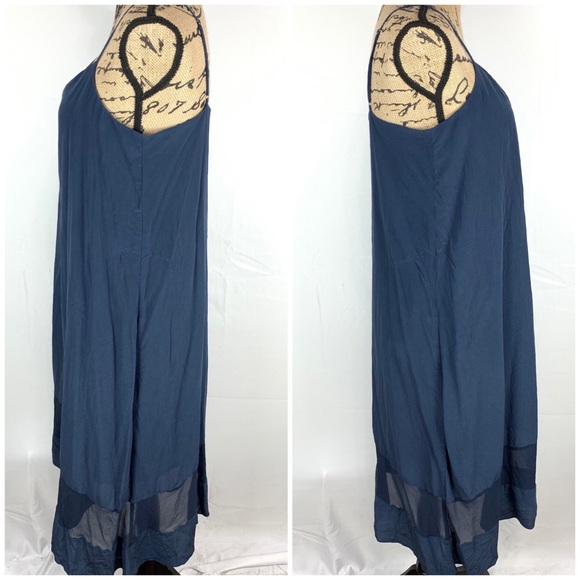 Madewell Silk Sheer-Stripe Cami Dress Navy Size M - Picture 3 of 8